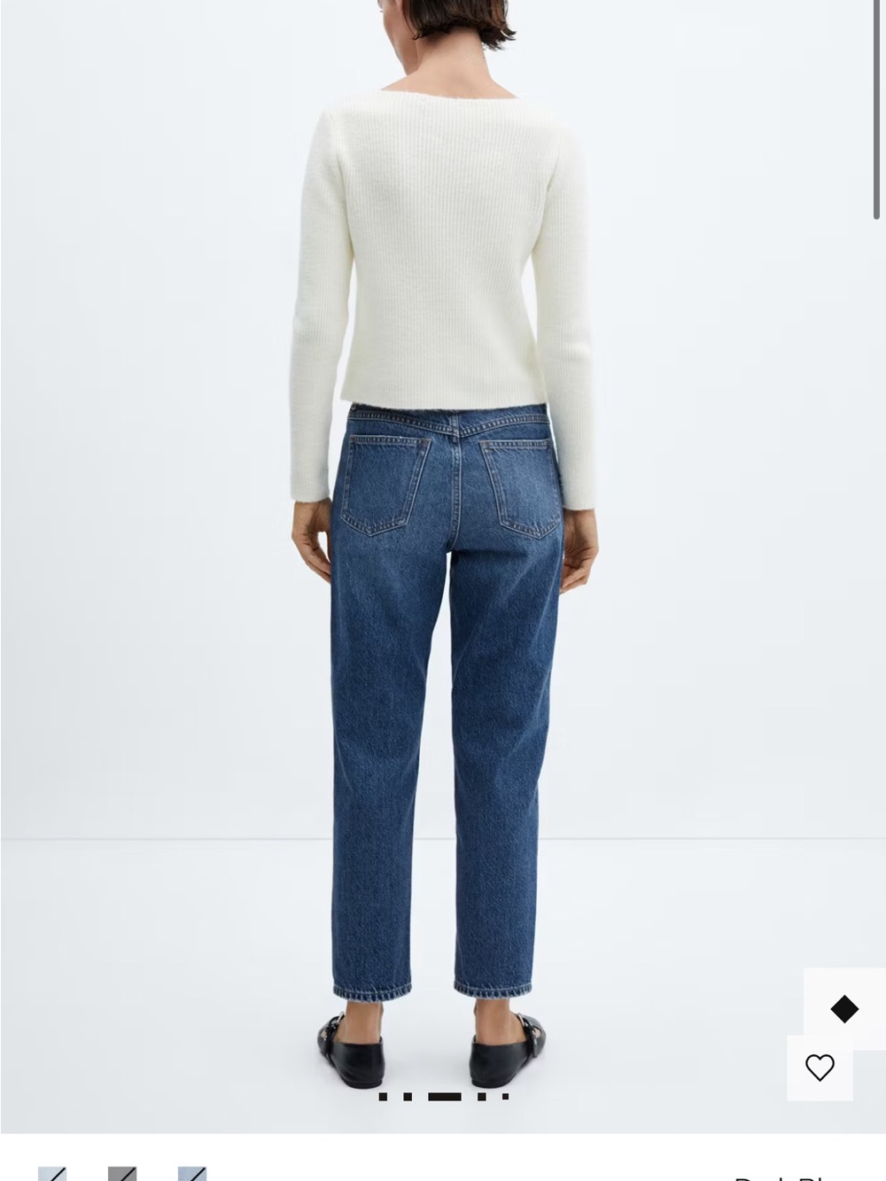 NWT Mango Mom High Waist Regular Fit Ankle Length Jeans in Dark Blue - Picture 3 of 16